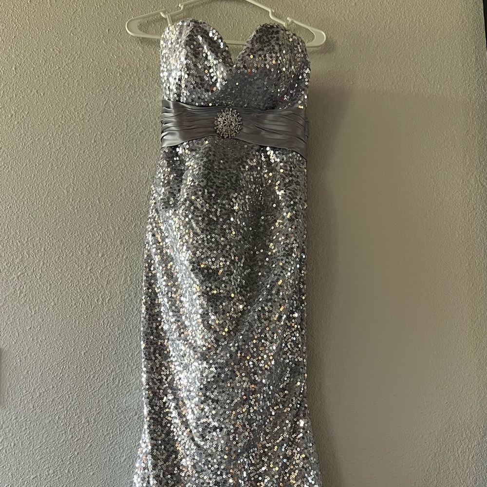 Anna’s Bridal Strapless Sequin Gown